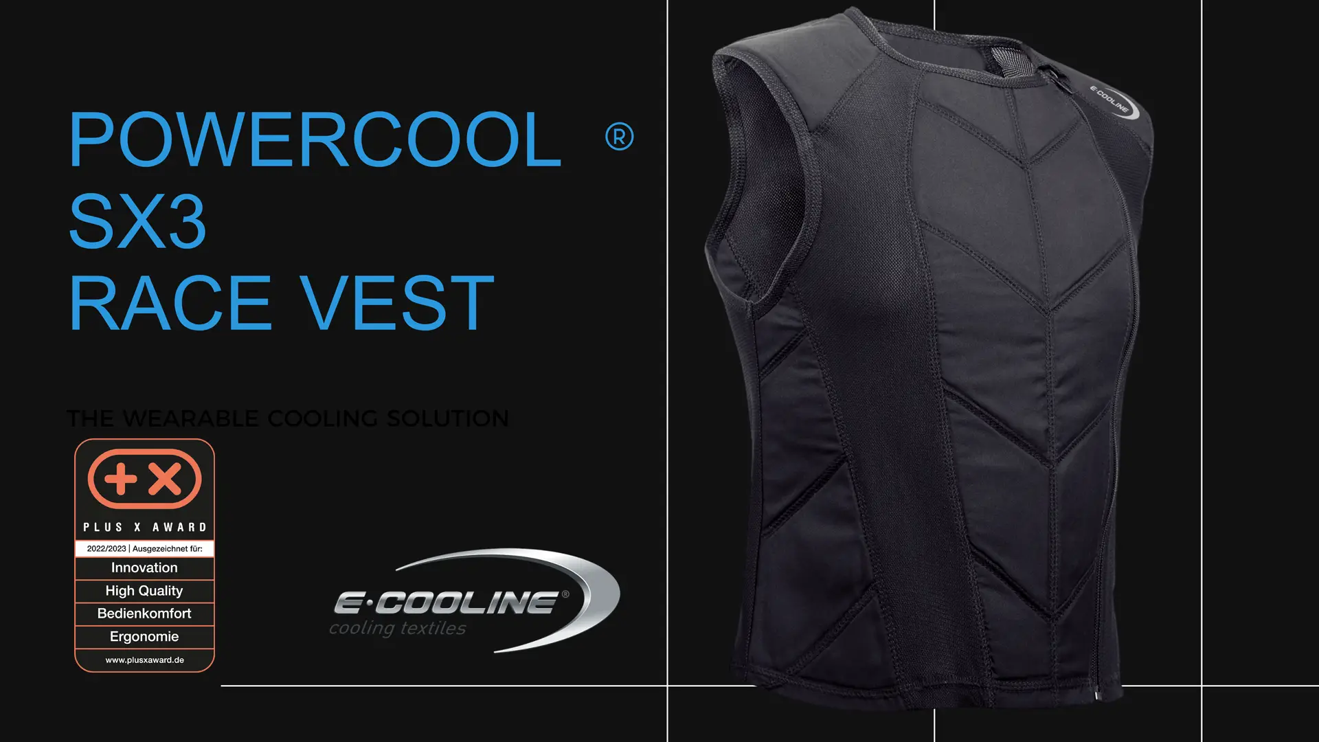 Ecooline gewinnt PlusX Award - Darstellung der Powercool SX3 Raceweste