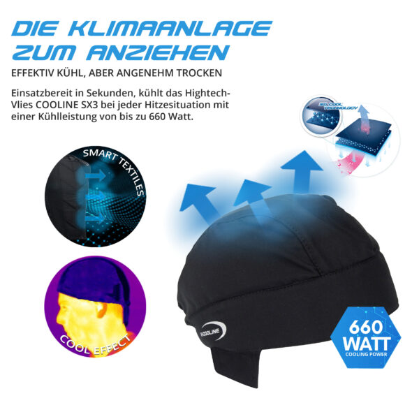 Technische Produktbeschreibung des kühlenden Bandanas von E.COOLINE