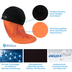 Produktmerkmale kühlendes Bandana SX3 mit Nackenschutz von E.COOLINE
