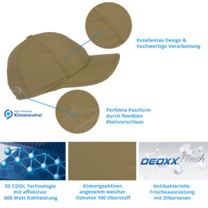 Produktmerkmale kühlende Basecap von E.COOLINE