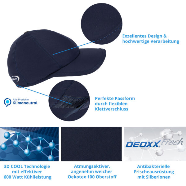 Produktmerkmale kühlende Basecap von E.COOLINE