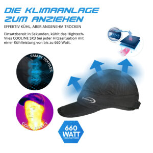 Technische Produktbeschreibung kühlendes Basecap light von E.COOLINE
