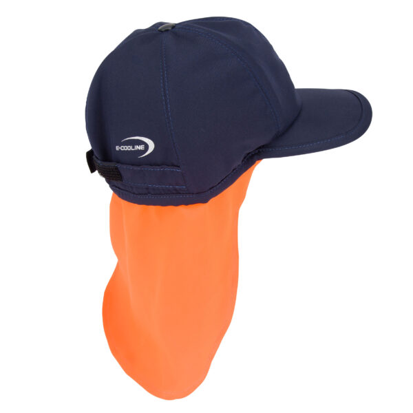 Seitenansicht von kühlendes Basecap mit Nackenschutz von E.COOLINE