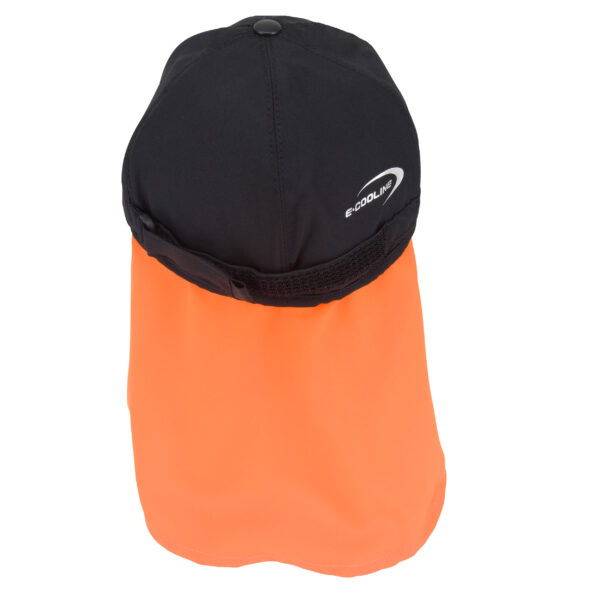 Rückansicht von kühlendes Basecap mit Nackenschutz von E.COOLINE