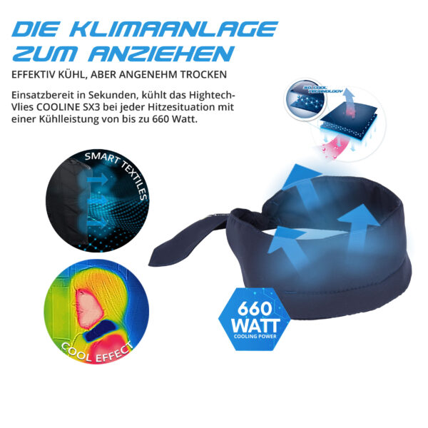 Technische Produktbeschreibung kühlendes Halstuchs von E.COOLINE