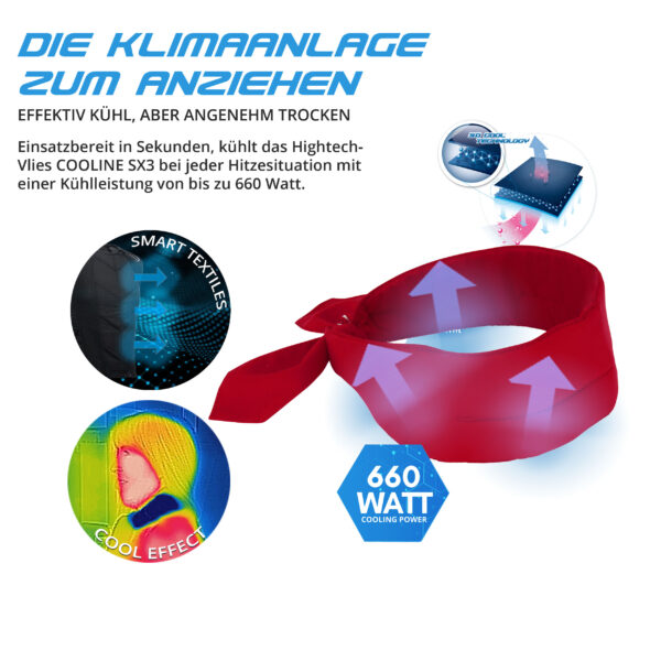 Technische Produktbeschreibung kühlendes Halstuchs von E.COOLINE
