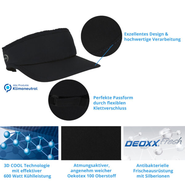 Produktmerkmale kühlendes SX3 Sonnenschild von E.COOLINE in Farbe schwarz