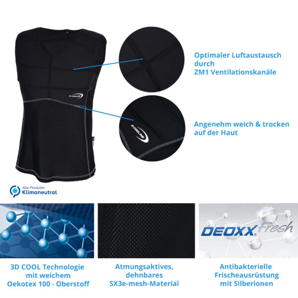 Produktmerkmale SX3 Kühlshirt von E.COOLINE