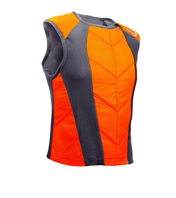 Kühlweste Race mit Reissverschluss vorne von E.COOLINE in Farbe schwarz/orange