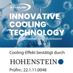 Bestätigung des Kühleffekts bei E.Cooline durch Hohenstein Bestätigung des Kühleffekts bei E.Cooline durch Hohenstein